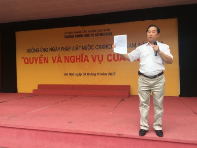 Chương trình hưởng ứng Ngày pháp luật nước CHXHCN Việt Nam năm 2018: "Quyền và nghĩa vụ của trẻ em"